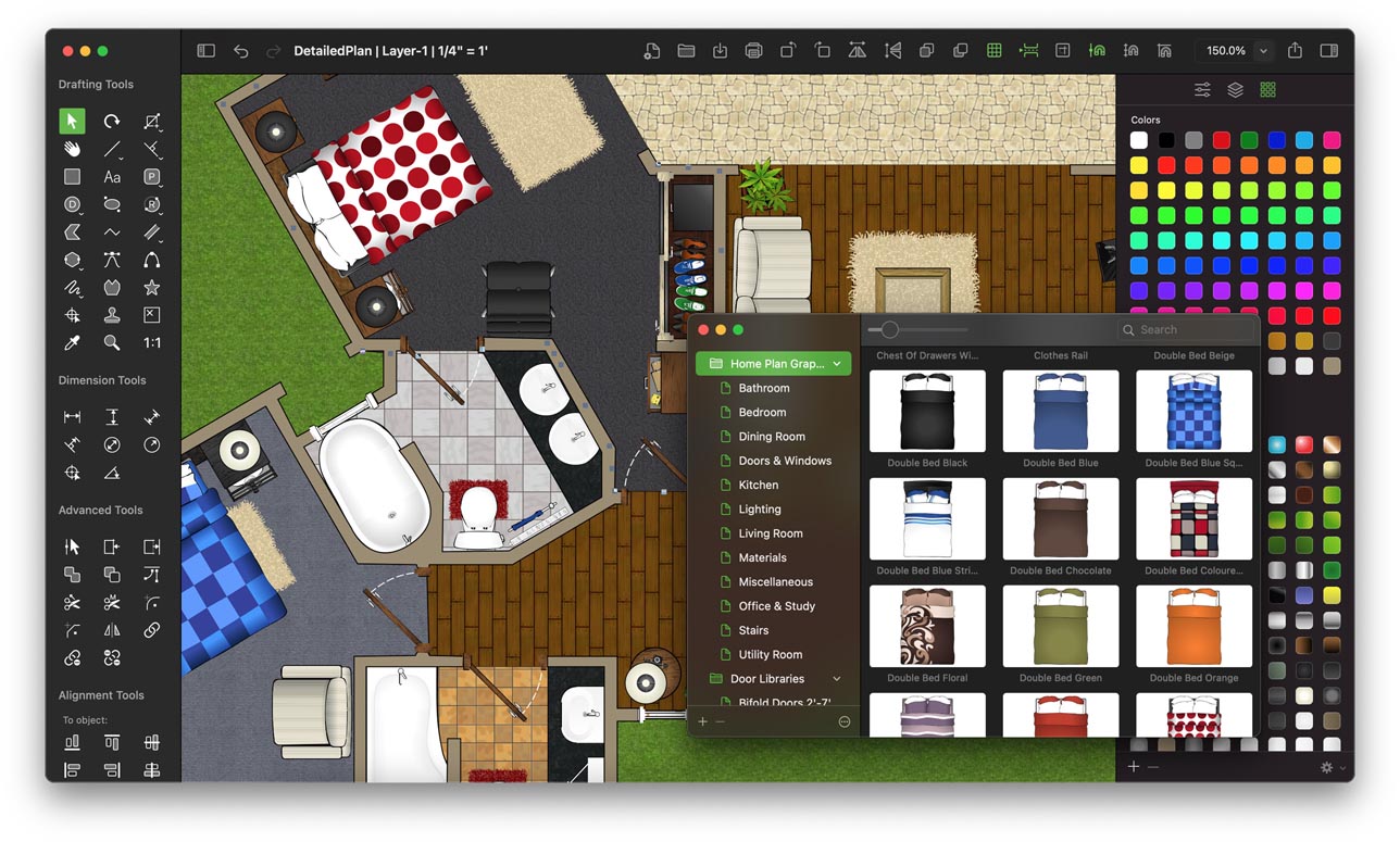 MacDraft Pro Color Floor Plan