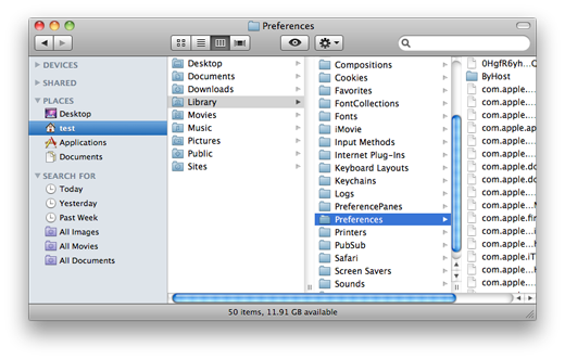 Select Preferences Folder