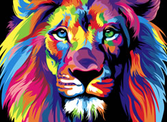 Colorful Lion Brochure Illustration