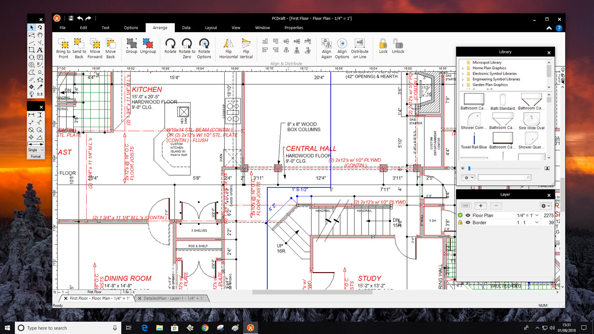 Plan Drawing Software Free Download Trees Elevation Blocks Autocad 